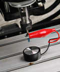 Close-up of CNC Router Z Axis Tool Setting Touch Probe For Mach3 And Grblcontrol Candle Auto Return To Predefined Position in use