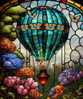 5D Diamond Painting Kit For Grownups With Hot Air Balloon Design Round Full Drill DIY Diamond Art Set For Beginners Gem Dots Craft Wall Decor Gift 12x16in illustrating a vibrant hot air balloon with floral and butterfly accents.