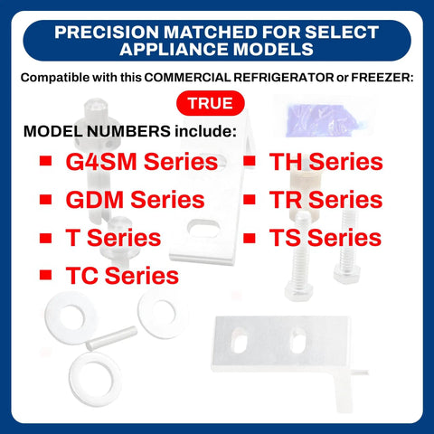 Image of Top Door Hinge Assembly Kit 870865 Replacement For Commercial Refrigerator And Freezer Fits Models G4SM GDM T TC TH TR TS Series.