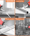 Heavy Duty Cordless Reciprocating Saw With Battery And Charger For Cutting Wood Metal And Tough Bones Pure Copper Motor cutting wood, metal, plastic, and pruning outdoor.