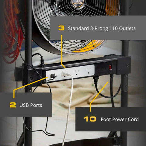 Heavy Duty 300 Lb Hand Truck That Converts To A 5 In 1 Mobile Workshop With Built In 3 Speed Fan And LED Light For Tough On Site Jobs