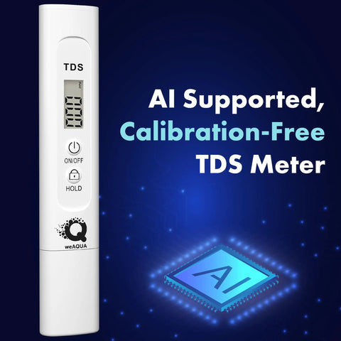 Self Calibrating TDS Water Tester With AI Precision For Quick, Super Accurate Readings Of Drinking Water And Hydroponics, Easy Digital TDS And PPM Checks, Reliable Water Quality Meter For Everyday Use white handheld meter with LCD