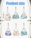 Image of Six Piece Double Sided Diamond Painting Keychain Kit Set For Beginners And Adults, DIY Diamond Art Ornament Keychains showing six decorative keychains.