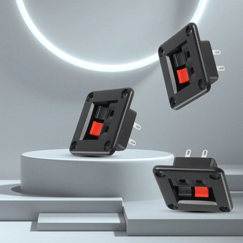 Speaker Terminal Block 2 Position PCB Mount Connector Clamp Set 6 Pack For Amplifier Projects, Plug And Play Wire Joints
