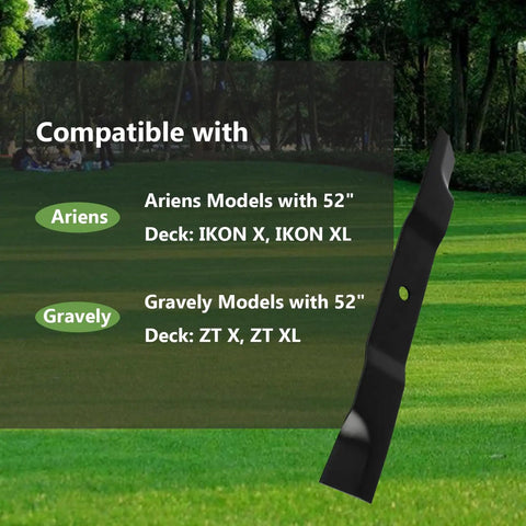 Heavy Duty 52 Inch Lawn Mower Blades Replacement Replaces OEM 04771200 Fits Gravely ZT X ZT XL Ariens IKON X XL