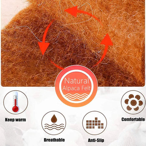 Cozy Alpaca Wool Felt Insoles For Winter Boots, 80 20 Alpaca Wool Blend, Natural Felt Insert, Material Texture and Features