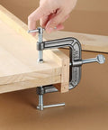 Three Way Edging Clamp For Woodworking And Trim Fitting With Malleable Iron Frame And Black Oxide Spindle And Handle Built Tough Heavy Duty Tool For Secure Moldings Even Pressure Model 38 192 Black on wood trim