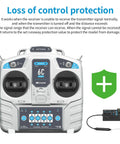 2.4GHz 6CH RC Transmitter Mode 2 Dope MC6RE Receiver for airplane drone multirotor boat car, with control protection diagram