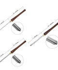 Badass 3 Piece HSS Bowl Gouge Set For Wood Turning Lathe Tools Pre Sharpened Heavy Duty High Speed Steel Carving Chisels close-up of tips