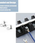 Uninsulated Ring Terminals Brass Ring Connectors for Crimp On Wiring, Tin Plated Wire Terminals, AWG 22 to 10, installed on panel.