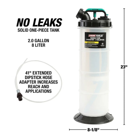 Manual Fluid Extractor Pump for Oil Change and Transmission Fluid, 8L Capacity, 5ft Hose, hand pump, no electricity needed