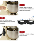 Instructional image showing installation of Cord Organizer For Kitchen Appliances 15 Pack With 3M Adhesive Cable Wraps
