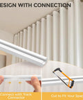 No Drill Self Adhesive Curtain Track For Ceiling Or Wall Mount 5.4 Feet Long Unbendable And Cuttable Supports Up To 18 Pounds Lightweight Durable Plastic Ideal For RV Windows Living Room Bedroom Curtains, white track with connector and saw