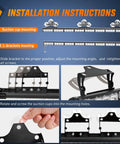 35 Inch LED Traffic Advisor Emergency Strobe Light Bar With Amber And White, High Visibility Warning Bar For Cops, First Responders, Roadside Work, Construction Crews And Road Safety - installation instructions with suction cup and L-bracket mounting