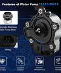 Features of Electric Engine Water Pump With Gasket For Toyota Prius And Lexus Ct200h, Stainless Steel Rotor, 161A0-29015