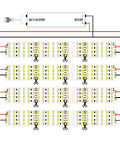 Wiring diagram for Quad Row 24V LED Strip Lights 3528 SMD High CRI 95 Crazy Bright Flexible Tape Lighting for Photography setup