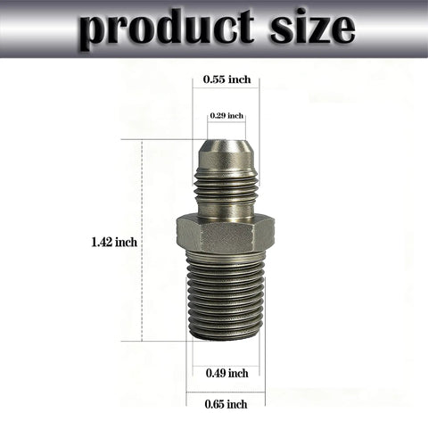 Three Eighths Inch JIC Male To Three Eighths Inch NPT Male Hydraulic Fitting Carbon Steel SAE 37 Degree Flare Straight Union Connector