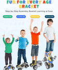 Children with 10 In 1 STEM Toys For Kids Ages 4 5 6 7 8 Build Kit With Electric Motor, showing cars and robots by age group.