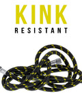 Kickass 10 Ft Braided Airbrush Hose With Kink Free Flex And Snappy Zinc Connectors, kink resistant, flexible black braid.