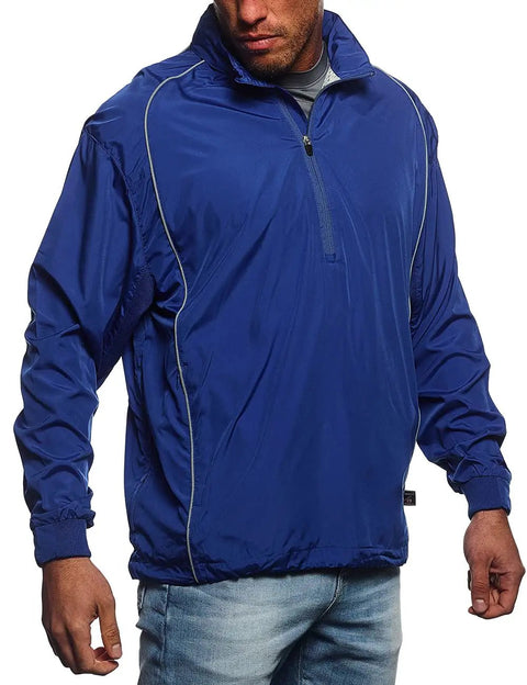 Men's G-Force 638 Lightweight Jacket With Mesh Ventilation in royal blue with raglan sleeves and adjustable hem