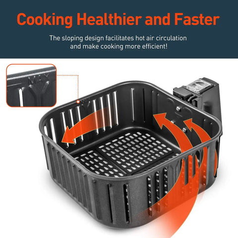 Replacement 5.8 Quart Air Fryer Basket For CP158 AF CS158 AF CO158 AF Models Nonstick Dishwasher Safe with airflow design