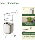 Indoor Garden Mini Planter With Trellis Self Watering System For Climbing Vegetables And Herbs Countertop Planter Box 2 Pack