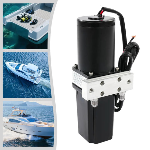 Solid And Reliable Bidirectional Hydraulic Power Unit With 15MPa Gear Pump Motor Reservoir, featuring black aluminum design for marine use.