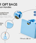 Bulk 10 Pack Paper Gift Bags With Satin Ribbon Handles Assorted Colors Small Gift Wrapping Set product features diagram