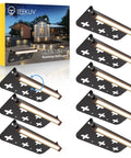 8 Pack 7 Inch Retaining Wall Lights, 5W LED Hardscape Lighting, shown with angled view and packaging