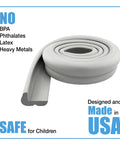 Coiled Taupe Hearth Cushion For Fireplace Edges And Corners, 8.33 Feet Of High Density Soft Padding, 3 Piece Edge Guard, Made In USA