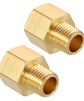 Pack Of 2 Brass Pipe Fittings 3/8 NPT Female To 1/4 NPT Male Thread Adapter Durable Brass Extension Connector For Leak Repair Bathroom Remodel And Refrigeration
