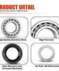 Rear Axle Shaft Wheel Bearing Inner Spacer And Oil Differential Seal Kit For Titan 2004-2007, Frontier 2005-2017, Xterra 2006-2015, close-up of stainless steel and rubber components
