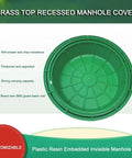 Round Resin Drainage Access Lid 40 Cm Grass Cover For Lawn Garden And Landscaping Easy No Fuss Pull Hole Manhole Cap For Quick Inspections Durable Outdoor Utility Access Cover For Yard Maintenance