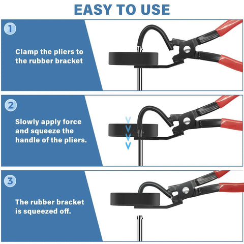 Exhaust Hanger Removal Pliers Set With 4 Hole Rubber Hanger Insulators Kit 5 Pieces Auto Repair Tool usage instructions
