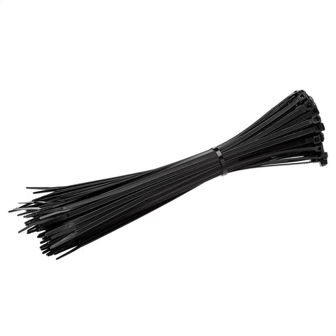 Bundle of Heavy Duty Multi Purpose Cable Ties 12 Inch 300mm 200 Pack Black for Home Office Garden and Workshop Use Tether Cables Wires