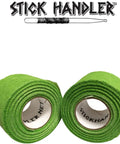 Pro Grade Drumstick Grip Tape Two Pack Premium Cotton Gauze Heavy Duty Sweat Proof Stick Control Wrap For Drummers And Beat Makers Killer Green Finish rolls displayed.