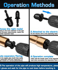 Operation steps for HVAC Copper Tube Expander Set For Pros And DIYers, 7 Piece Repair Kit With 5 In 1 Swaging Tool.
