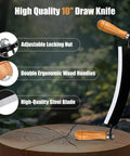 10 Inch Draw Knife With Curved Blade Debarking Tool Grippy Ergonomic Handle For Quick Bark Removal From Logs