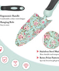 Floral pattern garden trowel from 11 Piece Floral Garden Tool Set With Non Slip Handles Heavy Duty Hand Tools Kit Includes Tote Gloves Knee Pad Sprayer And Towel Sweet Gift For Women Moms Birthday