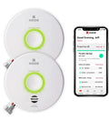 Top Shelf Smart Smoke Detector Delivering Wifi Connectivity Alexa Integration Hardwired Design With Battery Backup Voice And App Alerts, dual units with app display.