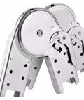 Badass Aluminum Locking Joint Hinge For Folding Ladders With Adjustable Angle Positioning And Secure Multifunction Buckle For Top Shelf Construction And Diy Work, showcasing detailed pivot mechanism and locking feature.