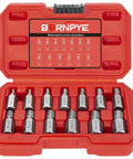 13 Piece Screw Extractor Set With Hex Head MultiSpline Easy Out Kit in red case, chrome molybdenum alloy steel