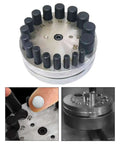 Round Disc Cutter Set For Jewelry Making And Metal Crafting, 17 Die Punch Kit with hole puncher, showing precise 4mm to 20mm cuts