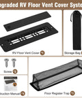 Aluminum RV Floor Vent Cover Kit 2x10 Magnetic Removable Floor Register Trap Black Inside for RV Heater Vent Replacement