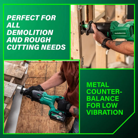 Person using 18V Cordless Reciprocating Saw With Orbital Cut Mode Beast Mode Power 3000 SPM for demolition and cutting