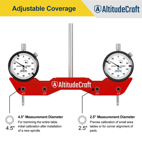 Pro Grade Dope Mill And Lathe Tramming System With Dual 0.001 Inch Dial Indicators for precise calibration and spindle squaring.