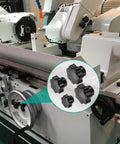 All-In-One 16 Piece Clamping Star Knob Set For Machines With M4 M6 M8 M10 Threads, shown on machinery in workshop