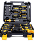 Open case displaying all-in-one magnetic screwdriver set with precision bits and flexible shaft for home repairs and DIY projects.