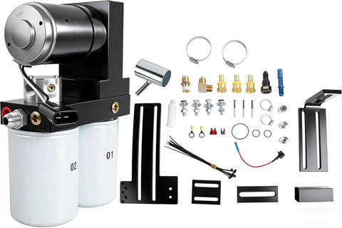 Diesel Fuel Lift Pump System 165 GPH Heavy Duty For Chevy Silverado And GMC Sierra 6.6L Duramax V8 Engines 2001 To 2010 Replacement Upgrade For TC10150G TC10165G FASTC10150G TSC10165G with components and hardware