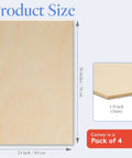 Baltic birch plywood sheet, 24 x 36 inches, 1/8 inch (3 mm) thick, pack of 4.